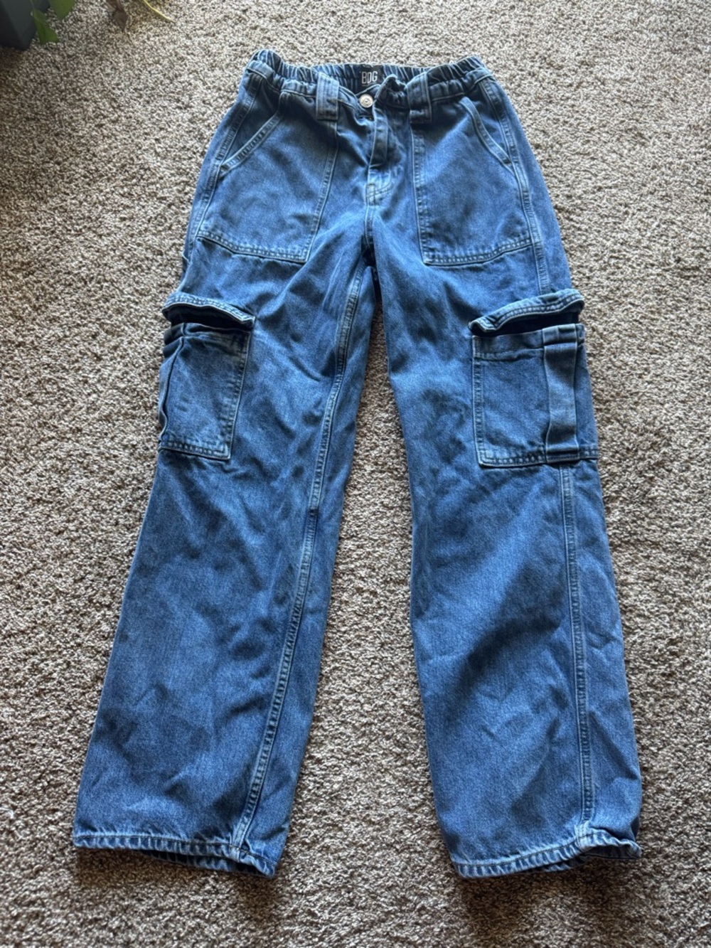 BDG Relaxed Blue Denim Cargo Jeans